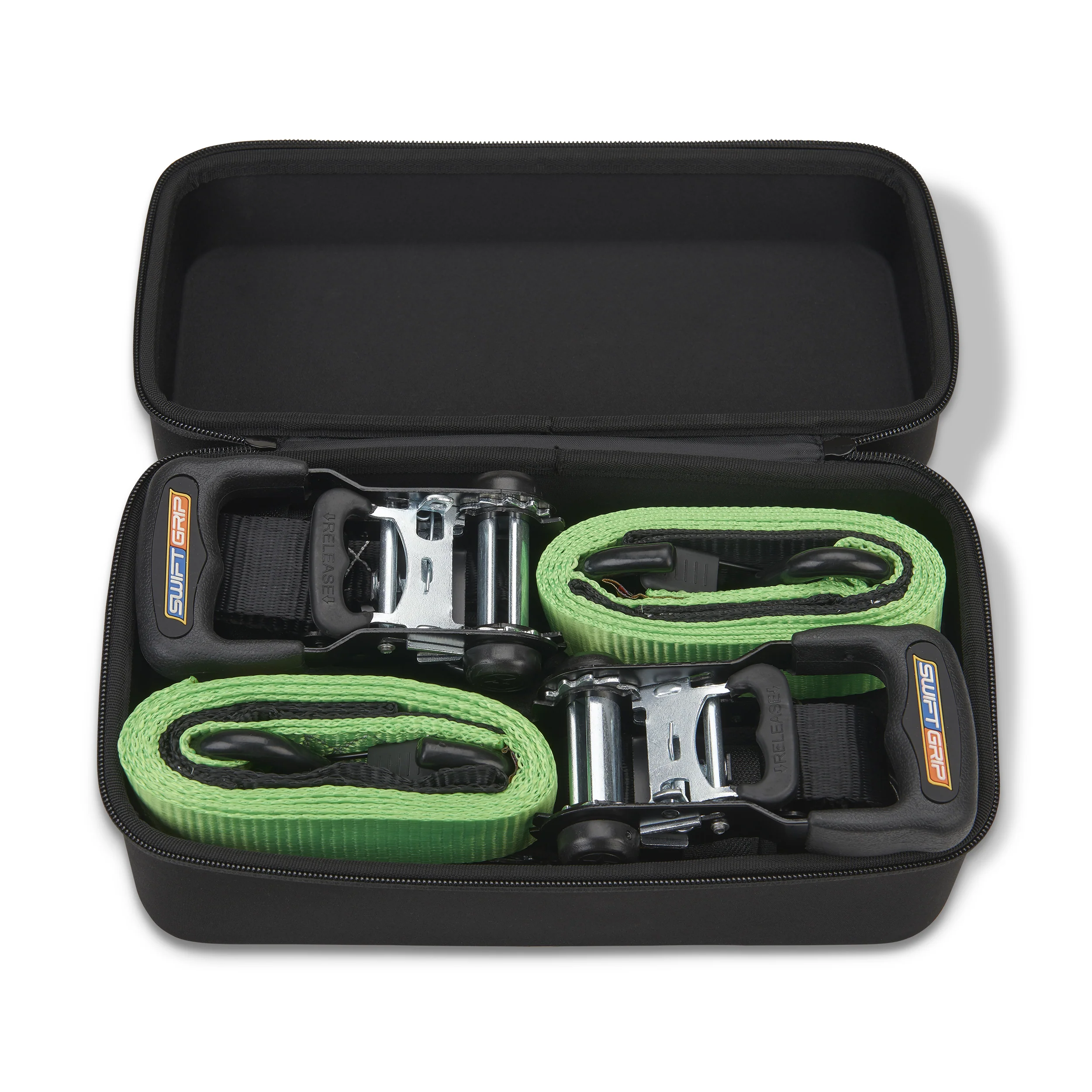 Ratchet Straps Heavy Duty Tie Downs, (4) Heavy Duty Ratchet Strap with Integrated Soft Tie Hook, UTV Tie Down Straps, Motorcycle Tie Down Straps, Padded Handles & Coated Chromoly Hooks, GREEN - Image 5