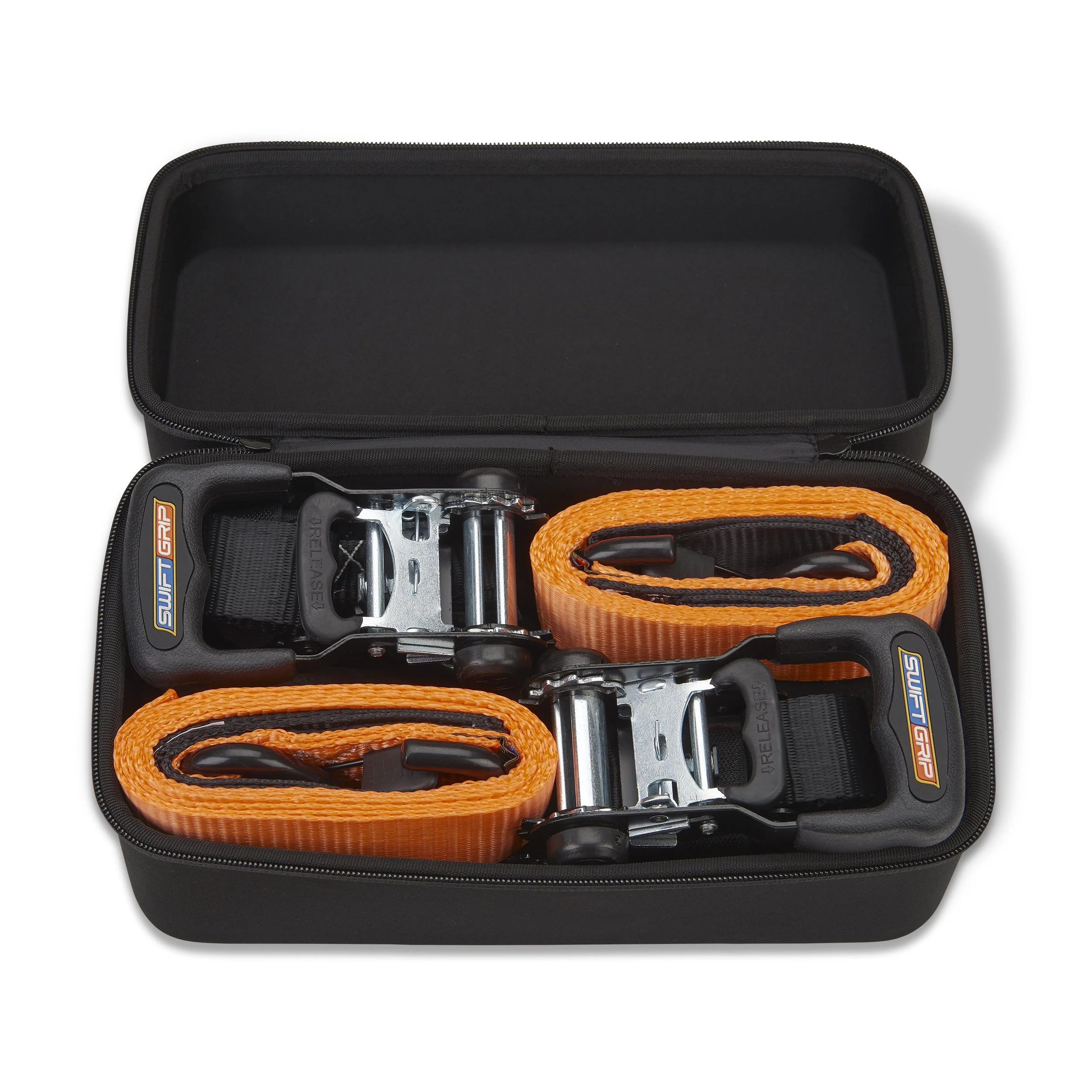 Ratchet Straps Heavy Duty Tie Downs, (4) Heavy Duty Ratchet Strap with Integrated Soft Tie Hook, UTV Tie Down Straps, Motorcycle Tie Down Straps, Padded Handles & Coated Chromoly Hooks, ORANGE - Image 5