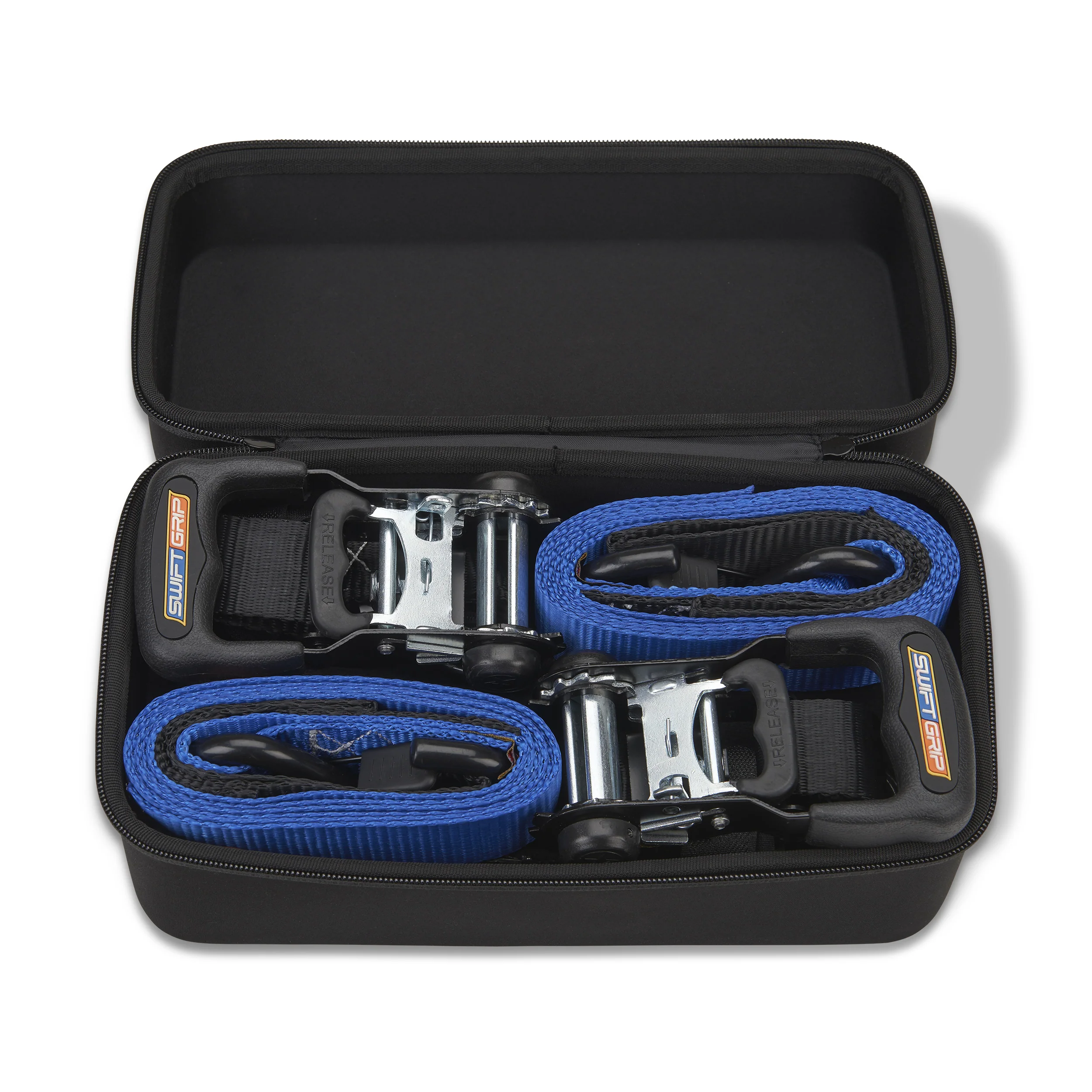 Ratchet Straps Heavy Duty Tie Downs, (2) Heavy Duty Ratchet Strap with Integrated Soft Tie Hook, UTV Tie Down Straps, Motorcycle Tie Down Straps, Padded Handles & Coated Chromoly Hooks (Blue) - Image 5