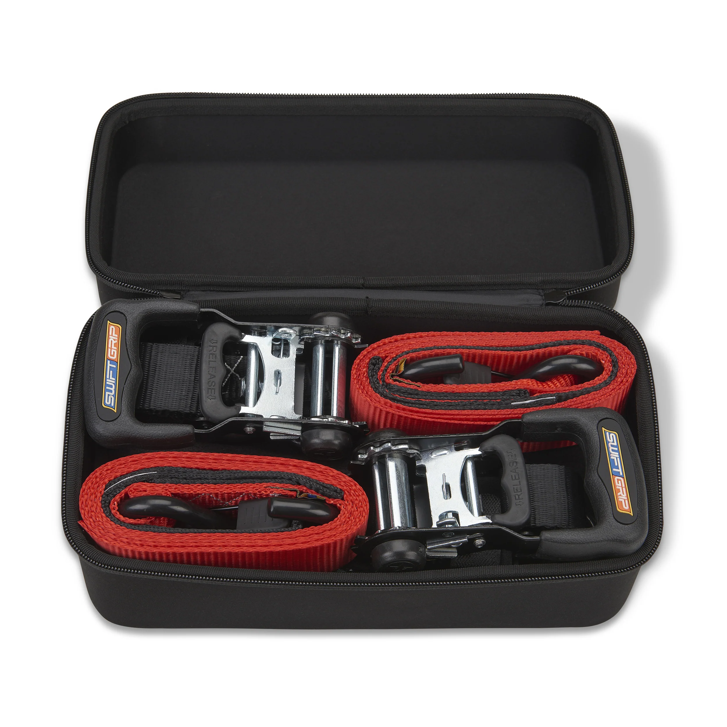 Ratchet Straps Heavy Duty Tie Downs, (4) Heavy Duty Ratchet Strap with Integrated Soft Tie Hook, UTV Tie Down Straps, Motorcycle Tie Down Straps, Padded Handles & Coated Chromoly Hooks, RED - Image 5