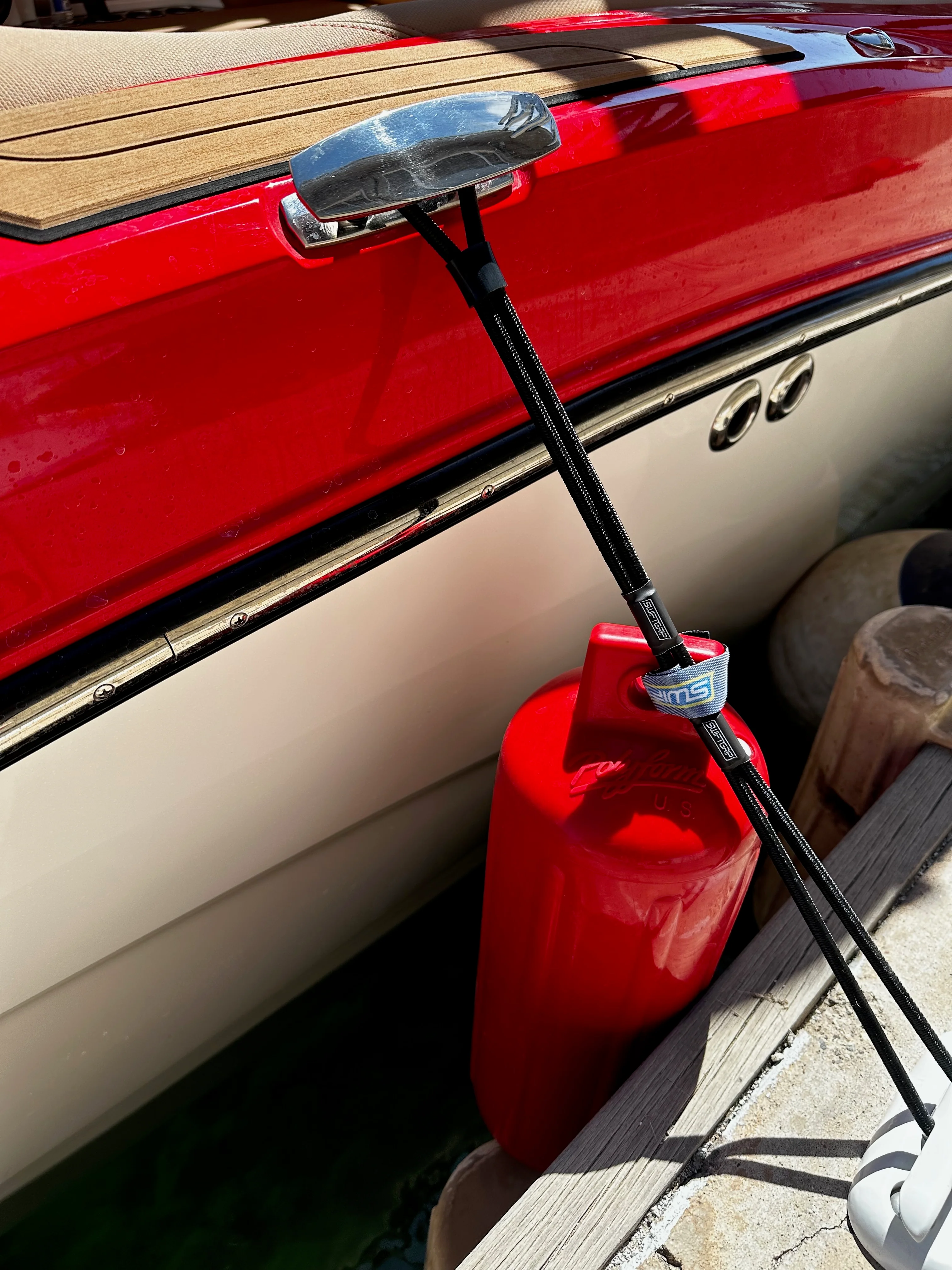 Swift Grip (2) Heavy Duty 5 Foot Adjustable Bungee Dock Lines for Boats, Mooring Lines, Jet ski Dock line, with Integrated Velcro Ties, Perfect for attaching Bumpers to Your PWC or Boat Dock Rope - Image 10