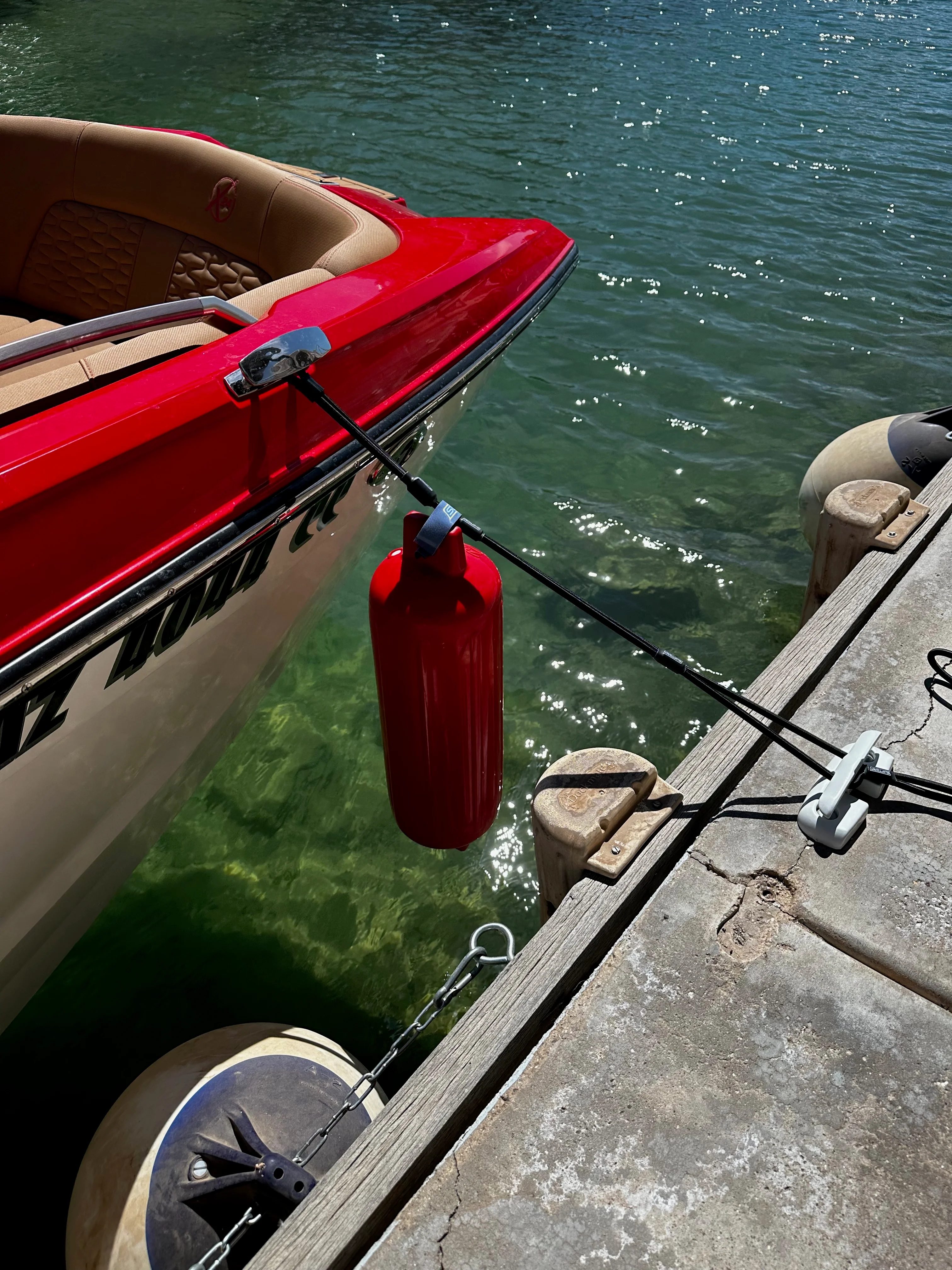 Swift Grip (2) Heavy Duty 5 Foot Adjustable Bungee Dock Lines for Boats, Mooring Lines, Jet ski Dock line, with Integrated Velcro Ties, Perfect for attaching Bumpers to Your PWC or Boat Dock Rope - Image 3