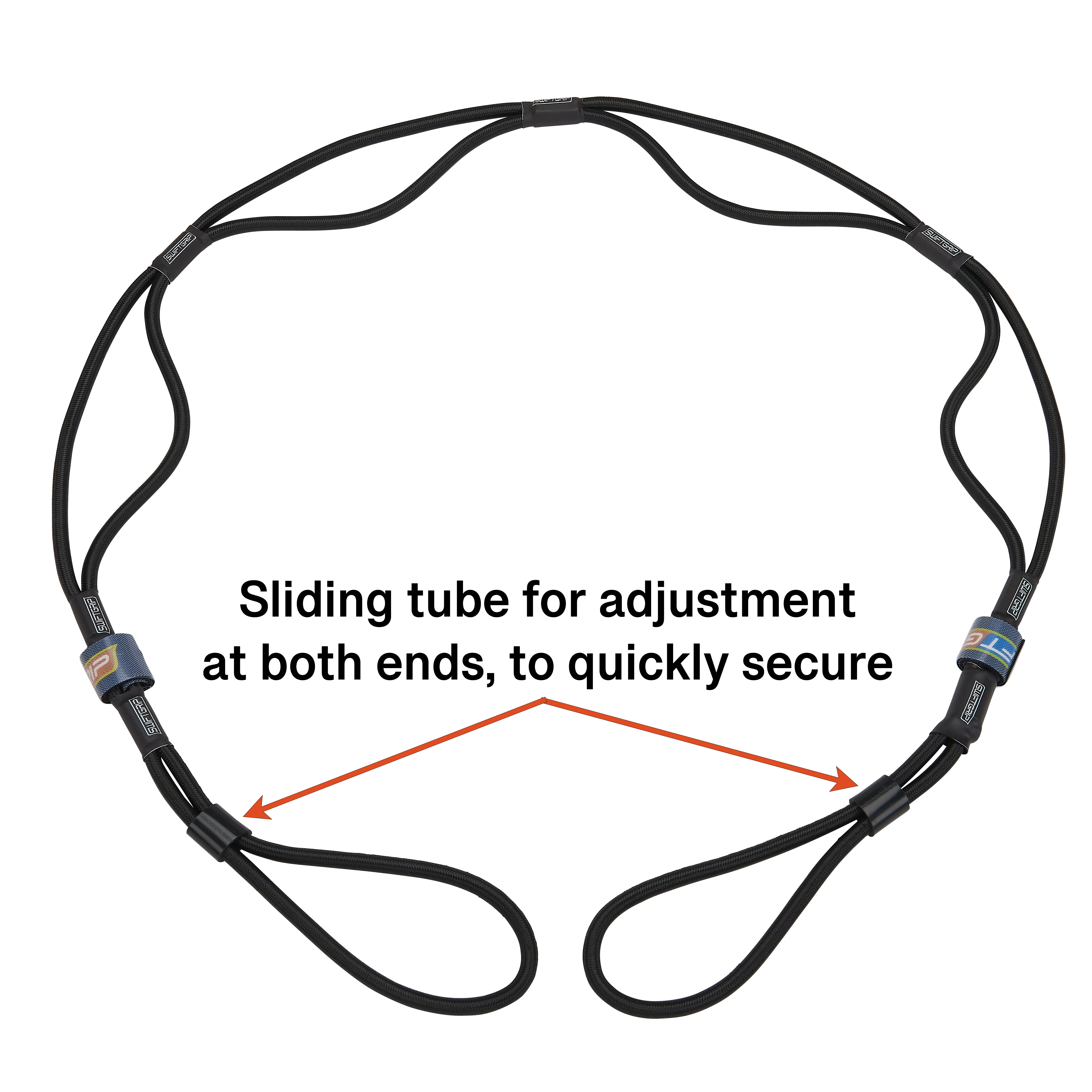 Swift Grip (2) Heavy Duty 5 Foot Adjustable Bungee Dock Lines for Boats, Mooring Lines, Jet ski Dock line, with Integrated Velcro Ties, Perfect for attaching Bumpers to Your PWC or Boat Dock Rope - Image 5