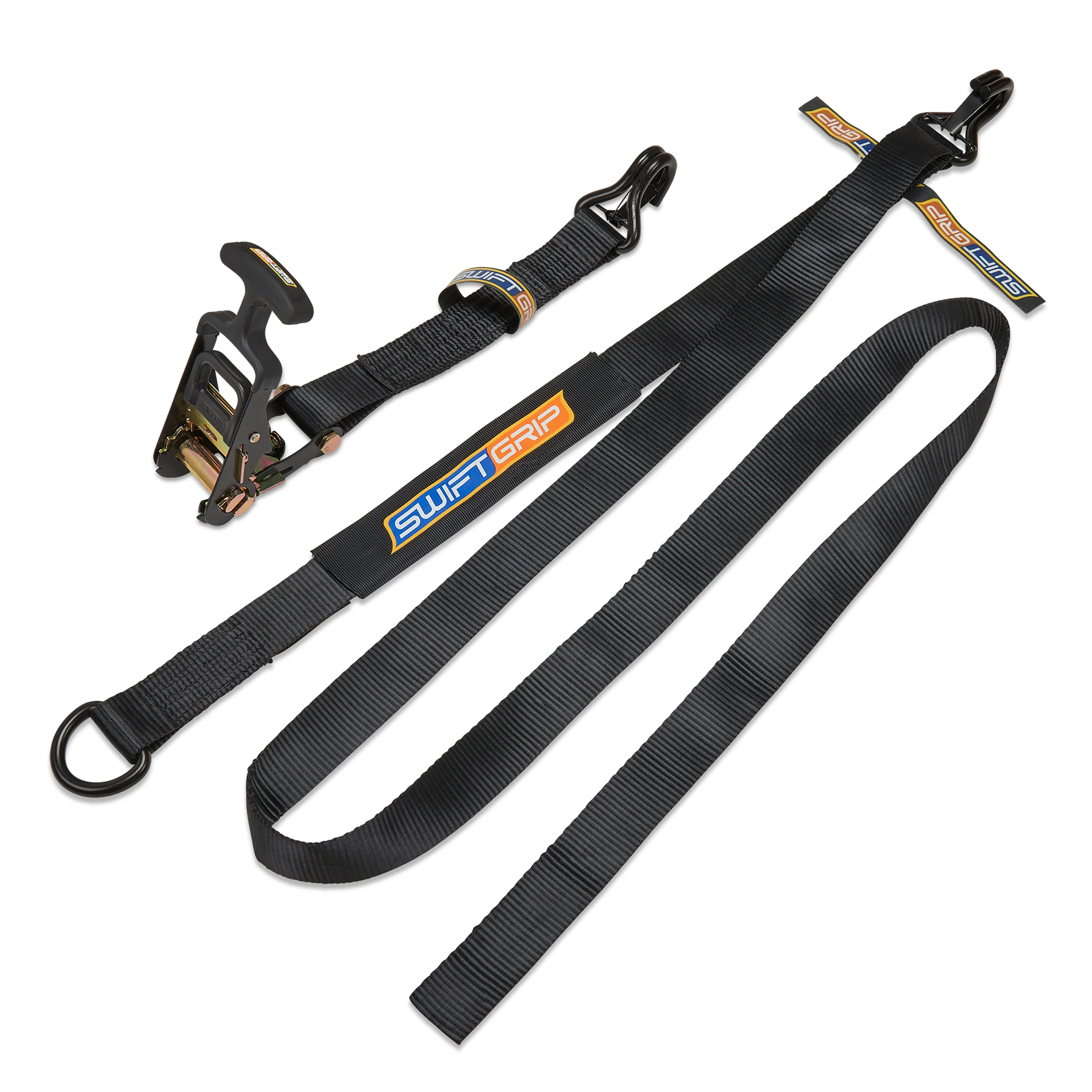 Swift Grip Car Tie Down Straps for Trailers Ratchet Strap Kit, 10,000 lbs Break Strength, Tire Straps for Car, Truck, UTV & More, (4) Premium 2" x 12' Speed Strap, integrated Axle Straps & Velcro Ties - Image 10
